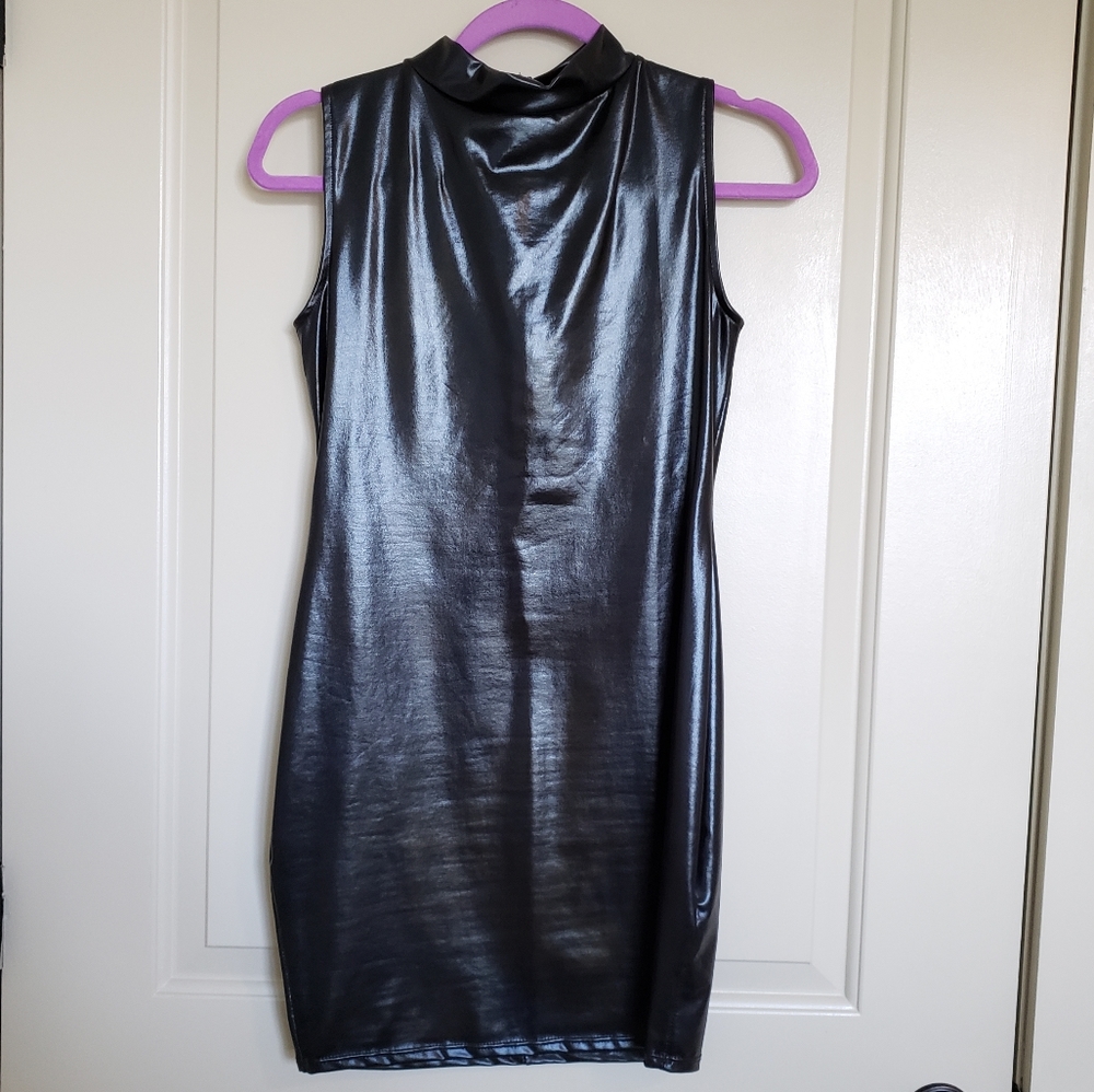 Fashion nova fake leather dress